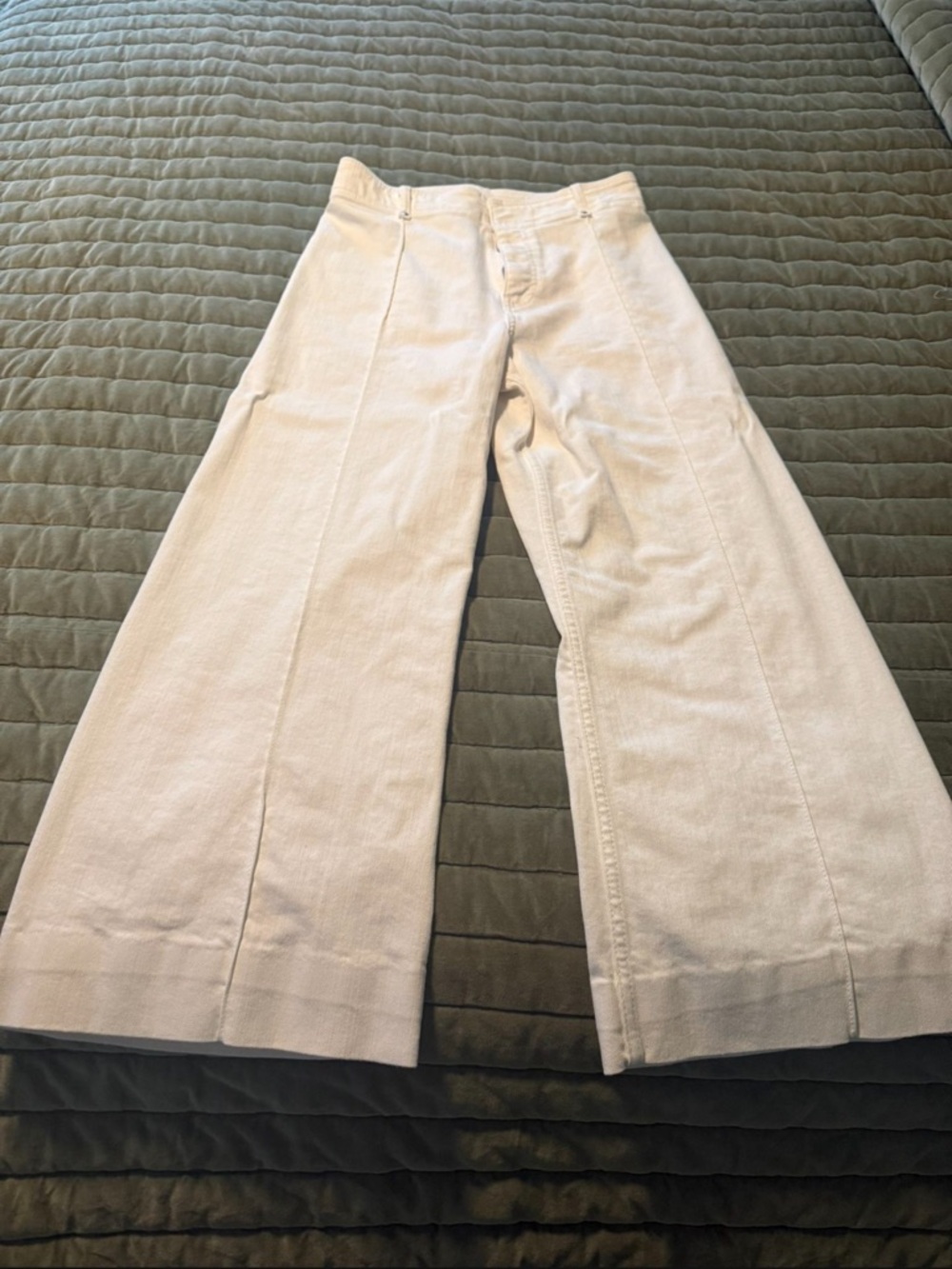 Zara Off-White Straight Leg Trousers